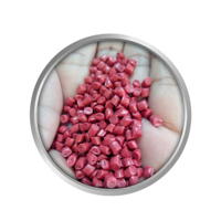 Granulés de plastique HDPE recyclé de haute qualité, couleur rouge, qualité film pour soufflage, industrie chimique, Plastmax, sac PP de 25 kg