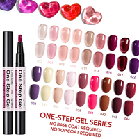 Stylo à vernis à ongles en gel UV One Step, 48 couleurs, 3-en-1, pas besoin de base coat, séchage rapide, marqueur LED pour nail art à domicile ou en salon