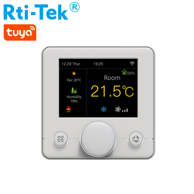 FCU Thermostat 2 Pipe System IPS TFT LCD Screen WiFi Fan Coil Thermostat