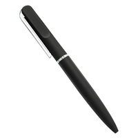 Stylo à bille en métal noir mat, finition caoutchouc souple pour le bureau