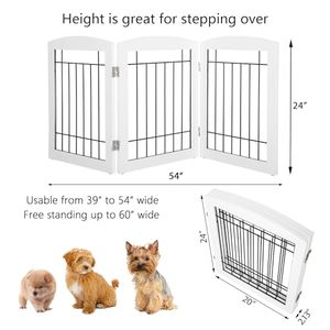 Barrière autoportante pliable en bois blanc <span class=keywords><strong>pour</strong></span> chiens et chiots, <span class=keywords><strong>pour</strong></span> escaliers et portes intérieures, petite barrière <span class=keywords><strong>de</strong></span> sécurité <span class=keywords><strong>pour</strong></span> animaux domestiques - Product Image 4