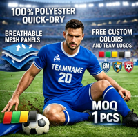 Maillots de football personnalisés de haute qualité 2026 – Ensembles d'uniformes d'équipe respirants à manches courtes – Approvisionnement direct usine – Service OEM
