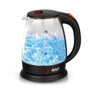 Bouilloire électrique sans fil thermostatique 360° en verre, avec anneau lumineux bleu, intérieur sans BPA, en matériaux sains de qualité - Product Image 1
