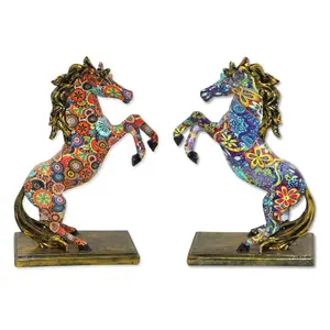 Водная печать домашний декор животных Лошадь Статуэтка из смолы лошадь фигурки