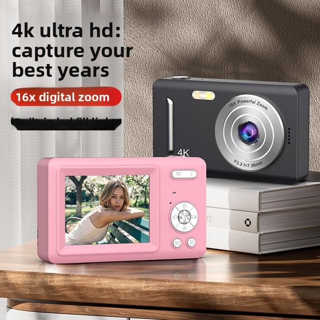 Kids Camera Full HD 16X Digital Zoom 3.0 Inch Screen CMOS 130 Wide Angle Plastic Body Pink/Black for Children Supports WiFi