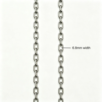 Kalung Titanium Murni TA1 6.8mm Hipoalergenik Perhiasan Unisex Rantai Perhiasan Permanen Model O