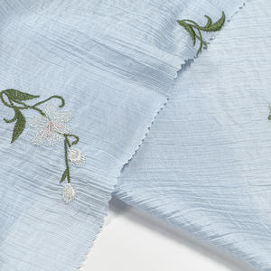 Tissu NR 12% Nylon 88% Viscose Teint Broderie Crêpe froissé NR Crêpe uni Nylon Rayonne - Product Image 2