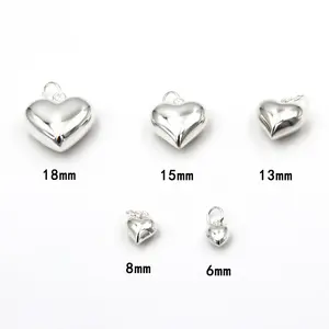 Kalung kecil jimat hati S925 Set perhiasan tag Cinta kualitas tinggi Logo 18K berlapis perak murni untuk perhiasan kustom wanita