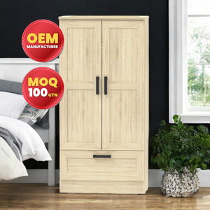 Exclusive Contemporary Wooden Chipboard Wardrobe Malaysia Made OEM Custom Size Custom Color - Product Image 1