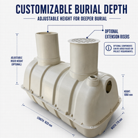 Citerne septique en fibre de verre GRP/FRP, citerne septique souterraine avec une productivité de 500 L/h, utilisation agricole et en restauration