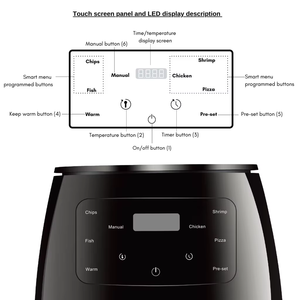 Four à Friture Électrique Numérique Multifonctionnel 6L 8L, Cuisinière Sans Huile, Rôtissoire Préprogrammée, Déshydrateur, Grille-pain pour Utilisation en Voiture - Product Image 3