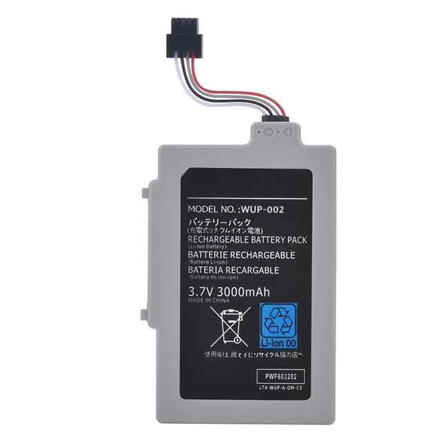 3.7V 3000mAh Li-ion Replacement Big Game Internal WUP-002 ARR-002 Battery Pack for Wii U 8G Controller Game Console