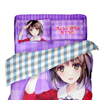 Vente flash - Ensemble de housse de couette imprimée pour lit double 4 pièces avec des personnages de dessins animés pour filles