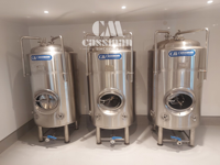 Réservoirs de stockage de bière à double enveloppe Cassman 600L-1000L, réservoirs de bière brillante BBT, cuve sous pression contrôlée en SUS304