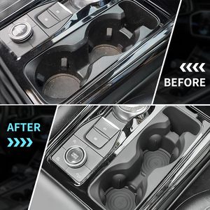 สำหรับฟอร์ด เอ็กซ์พลอเรอร์ ปี 2020-2024 ที่วางแก้วซิลิโคนกันลื่น ที่วางแก้วตรงกลางคอนโซล ป้องกันการลื่นไถล อุปกรณ์จัดเก็บภายใน - Product Image 2