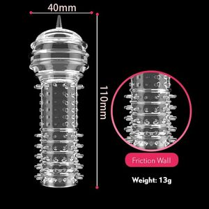 Condón para agrandar el pene íntimo reutilizable, anillos para hombres, Juguetes sexuales, condón de cristal espiritual, condón de silicona de dragón para hombres - Product Image 6