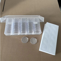 Boîte de rangement pour pièces de monnaie en argent avec 100 étuis ronds pour pièces de 40 mm, boîtes de rangement pour pièces commémoratives