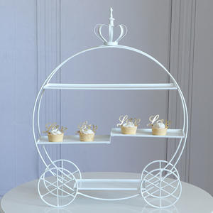 Estante de Metal Dorado para Pastel de Boda, Estante de Té DE LA Tarde, Postre Dim <span class=keywords><strong>Sum</strong></span>, Soporte de Exhibición, Bandeja de Comida para Cupcakes, Decoración para Fiesta de Boda - Product Image 6