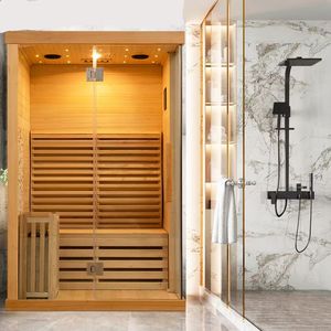 Camera di casa <span class=keywords><strong>Suana</strong></span> 3 persone capacità riscaldamento carbonio Sauna a infrarossi con piastra a basso tenore di carbonio magnetico - Product Image 5