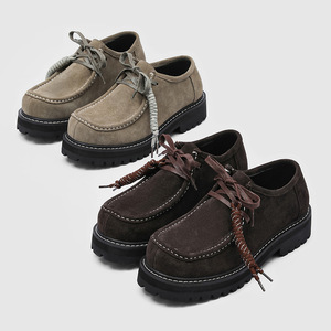 Zapatos Derby Estilo Old Money para Hombre 2026, Retro, Punta Redonda, Suela Gruesa, Aumentan la Estatura, Casuales, de Cuero - Product Image 1