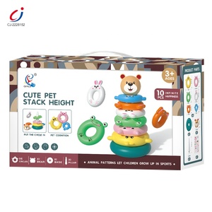 Jouet d'empilage d'anneaux arc-en-ciel éducatif pour bébés, hochets pour bébés, anneaux d'empilage en forme d'animaux, jouet pour bébé - Product Image 5