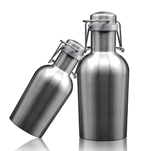Bouteille de bière isotherme en acier inoxydable de 64 oz avec logo personnalisé, growler à bière non isolé sous vide avec logo personnalisé - Product Image 4
