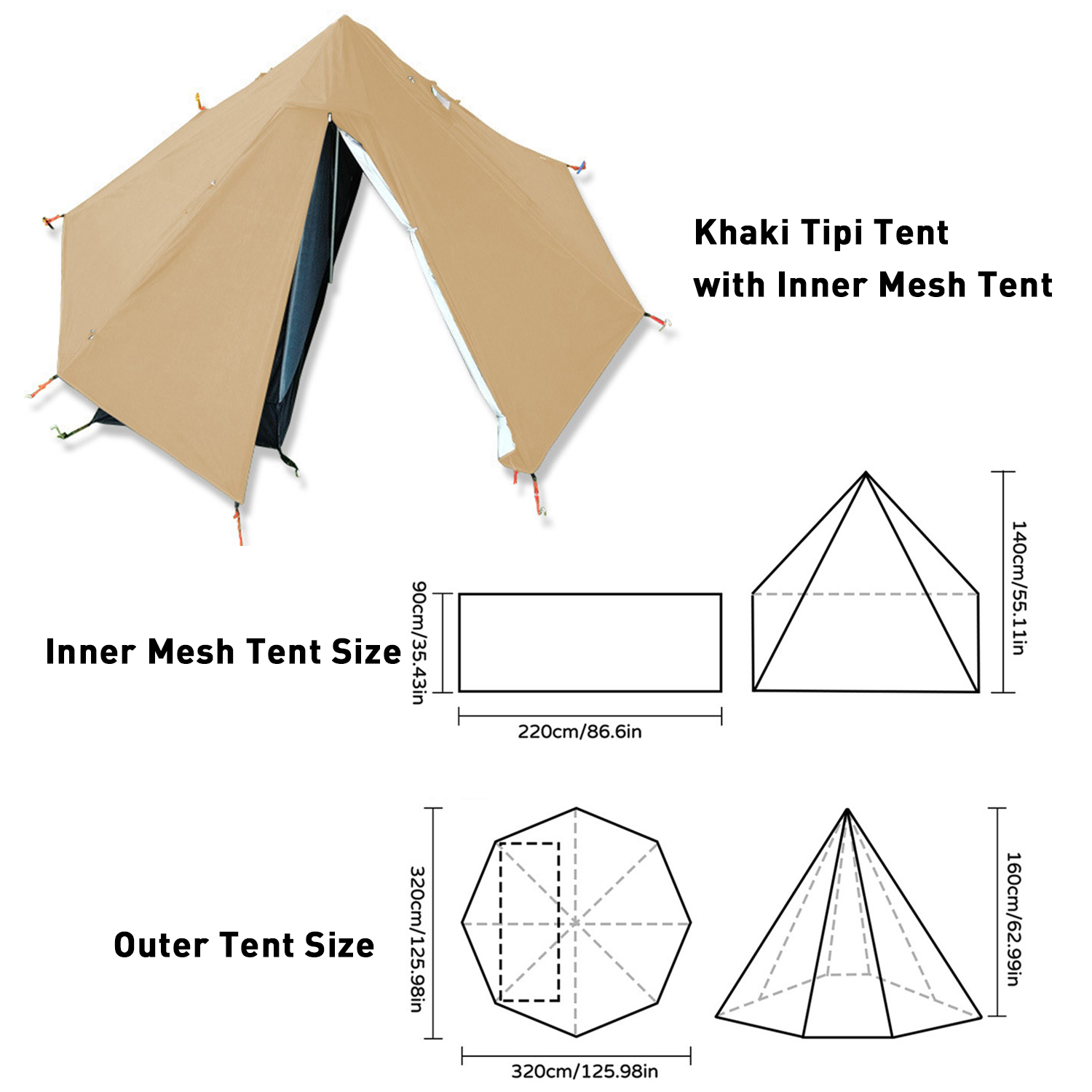 Kaki avec maille intérieure
