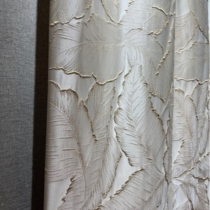Tenda Jacquard con Filo d'<span class=keywords><strong>Oro</strong></span> in Rilievo ad Alta Precisione, Design 3D con Foglie <span class=keywords><strong>Beige</strong></span> per Arredamento Casa - Product Image 6