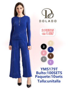 Set Maglione Lavorato a Maglia da Donna Dolce & Gabbana Blu Royal con Collo Tondo e Dettaglio Bottoni, Lunghezza Intera, Casual, Per Tutte le Stagioni, Vestibilità Regolare - Product Image 3