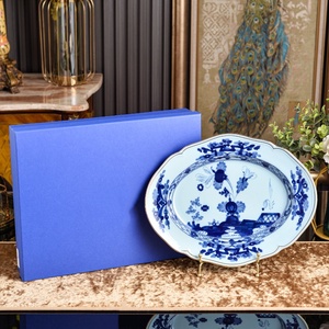 <b>Light</b> Luxury Italian 1735 Italian-Style American Style Porcelain Oval <b>Plant</b> Wedding Dessert Fish Plate Dishwasher Safe - Product Image 2