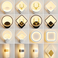 Vanity Escalier Appliques D'angle Applique LED Chambre Fer Applique Creative Intérieur Chevet Dimmable B22 Ampoule Base