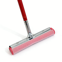 Échantillon Gratuit Prix Usine Raclette Métallique Rouge à Manche Droit en Bois 180g 200g pour Nettoyage de Vitres avec Éponge