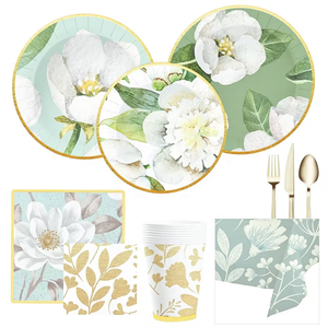 DAMAI New Design Tea Party Hot-Stamping <b>Disposable</b> <b>Tableware</b> with Colorful Flower Theme Paper Plate Napkin Paper Cup Party Decor - Product Image 5