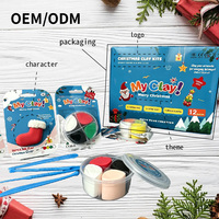 Collection Créative de Pâte à Modeler pour Enfants, Kit d'Artisanat de Noël, Argile à Séchage à l'Air Doux pour Décorations de Fêtes, Activités Scolaires, Cadeaux