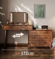 Coiffeuse en bois massif avec armoire intégrée, bureau d'angle pour chambre, meuble de fin de lit, style antique, pour maquillage, SZT026
