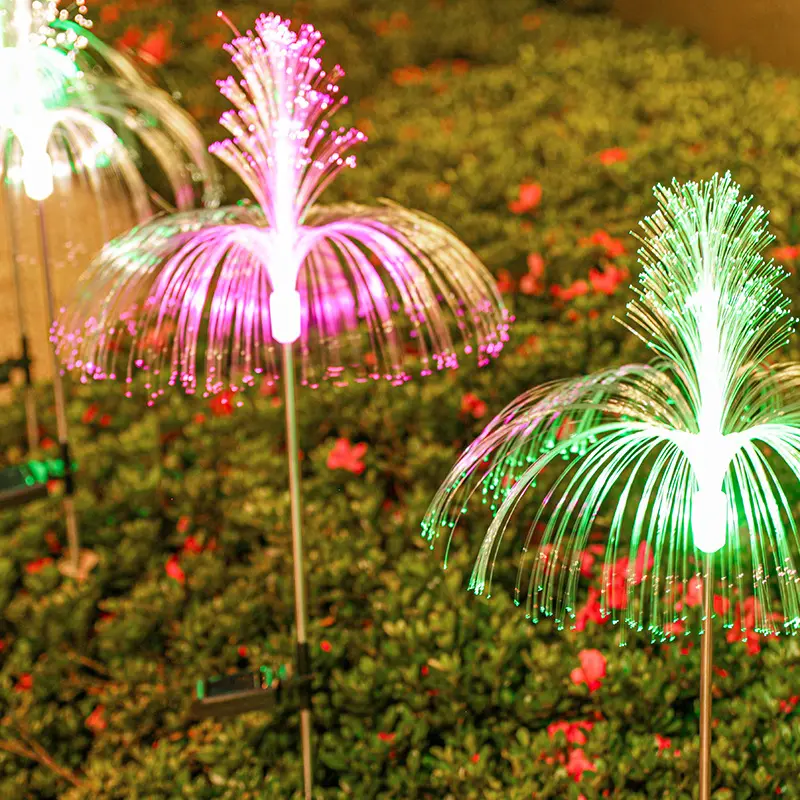 2023 popular decoración de paisaje solar 7 colores cambiantes impermeable medusas luces césped jardín