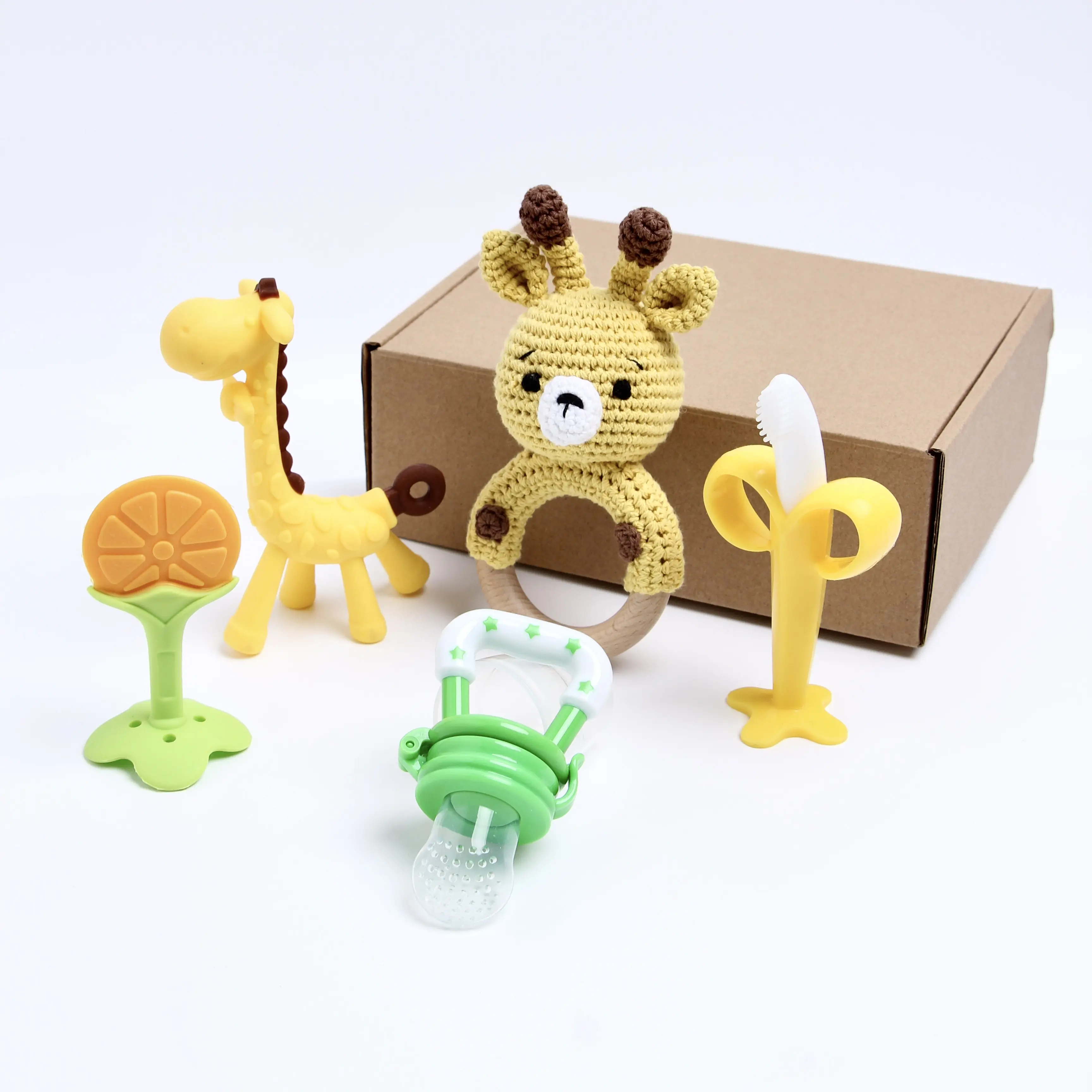 Jouet de dentition en Silicone pour nouveau-né, sucette, Fruit à mâcher, banane sensorielle, minnie la girafe