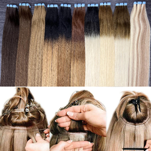 شعر بشري أوروبي خام 100% ممتاز مزدوج السحب، وصلات شعر لاصقة غير مرئية بدون خياطة من مورد تمديدات الشعر - Product Image 5
