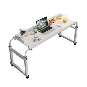 Station de travail mobile réglable en bois <span class=keywords><strong>sur</strong></span> le <span class=keywords><strong>lit</strong></span> <span class=keywords><strong>Table</strong></span> d'ordinateur portable de bureau double avec roues de <span class=keywords><strong>lit</strong></span> à cheval <span class=keywords><strong>pour</strong></span> les soins infirmiers et le travail - Product Image 5