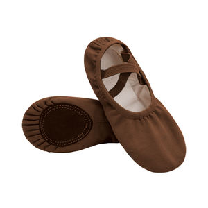 Chaussures de danse ballerines en toile extensible avec bande élastique croisée pour femmes et filles - Product Image 4