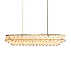 Lámpara de Techo Redonda de Alabastro Celestial Personalizada, de Dos Niveles, con Cúpula de Latón, Elegante y Moderna para Comedor - Product Image 5