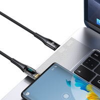 Kabel Data USAMS SJ591 Harga Grosir 5A Pengisian Cepat Layar Digital Transparan 2m Dual PD Tipe-C ke Tipe-C