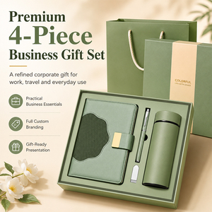 Business Gift Set Notebook Thermos Cup Book Pen Gift Box Bag Logo Engraving Enterprise Customized - Product Image 1