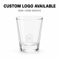 Verre à shot transparent à fond épais de 50 ml, avec logo personnalisé, petit verre pour bar, whisky, tequila