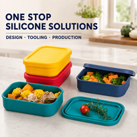 Ensemble de boîtes à lunch bento en silicone sans BPA, 100% de qualité alimentaire, conteneur de stockage pour l'emballage des aliments