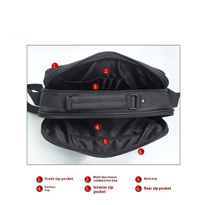 Sac pour ordinateur portable en tissu Oxford imperméable de grande capacité, sacoche d'affaires décontractée pour hommes - Product Image 4