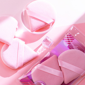 Private Label Service Soft Triangle Cosmetic Puff with Ribbon Face <b>Powder</b> Puff for Personal Beauty Care - Product Image 5