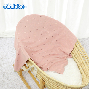 Coperte per Neonati MIMIXIONG Super Morbide Personalizzate in <span class=keywords><strong>Cotone</strong></span> Tinta Unita con Motivi Intagliati, Traspiranti e Avvolgenti - Product Image 4