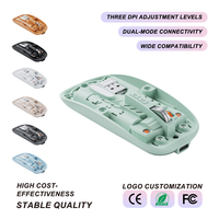 Souris sans fil transparente en gros, directement de l'usine OEM, clic silencieux, 2400 DPI, double mode, Type C, pour importateurs et détaillants en chaîne
