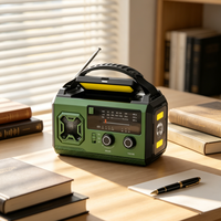 Radio Meteorológica AM/FM con Manivela Solar H35 de 20000mAh, Linterna, Fuente de Energía Portátil de Emergencia para Desastres y Supervivencia, 5V2A
